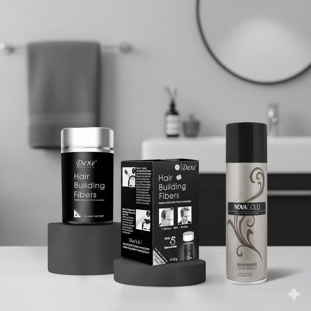 Imported Hair Building Fiber & Holding Spray Set