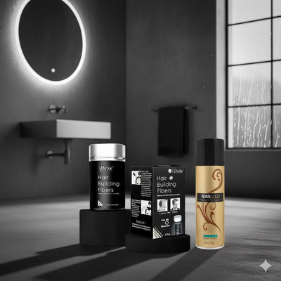 Imported Hair Building Fiber & Holding Spray Set